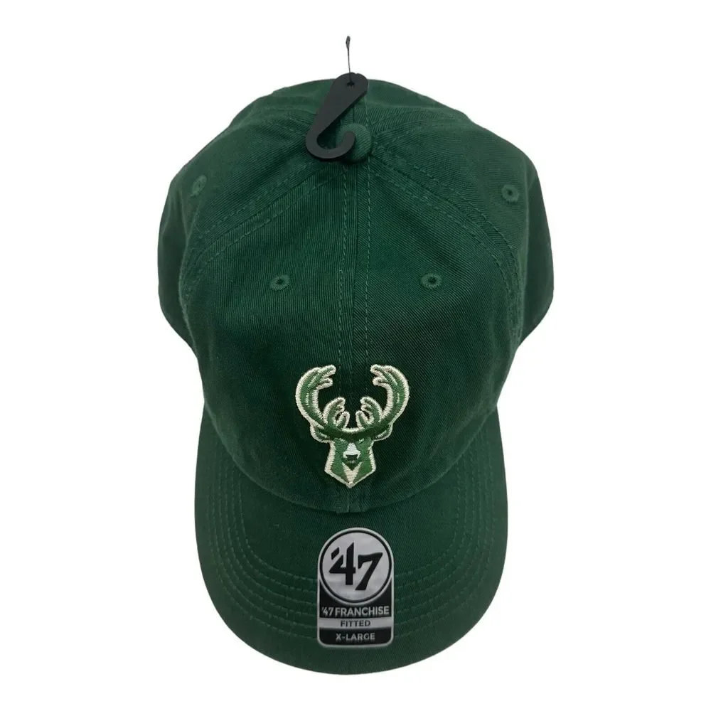 '47 Brand Milwaukee Bucks NBA Franchise Fitted Hat Cap Green Size XL‎ Basketball